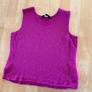MING WANG Women's Textured Knit Tank Top Size M